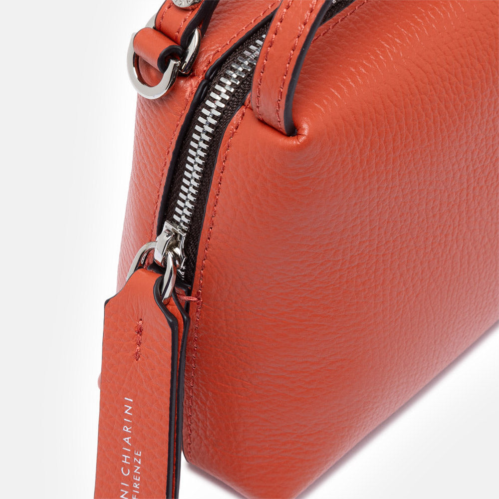 Autumn Orange Leather Small Alifa Crossbody Bag, Made in Italy by Gianni Chiarini