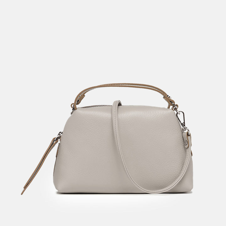 Lamb Grey Leather Small Alifa Crossbody Bag, Made in Italy by Gianni Chiarini