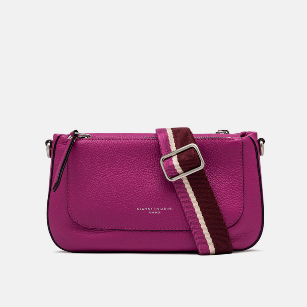 pink Ally leather shoulder bag made in Italy by Gianni Chiarini