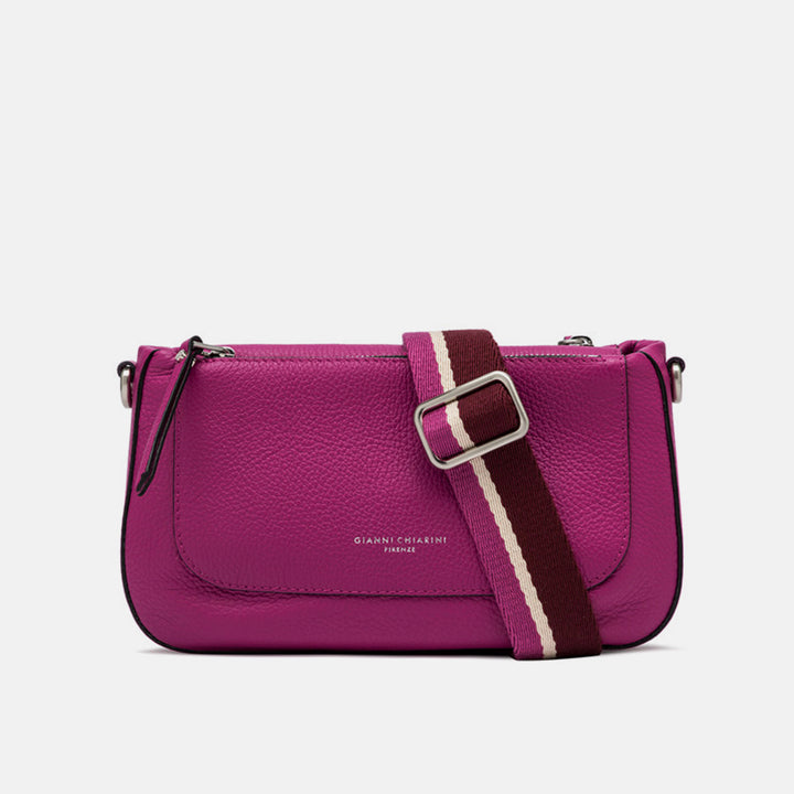 pink Ally leather shoulder bag made in Italy by Gianni Chiarini