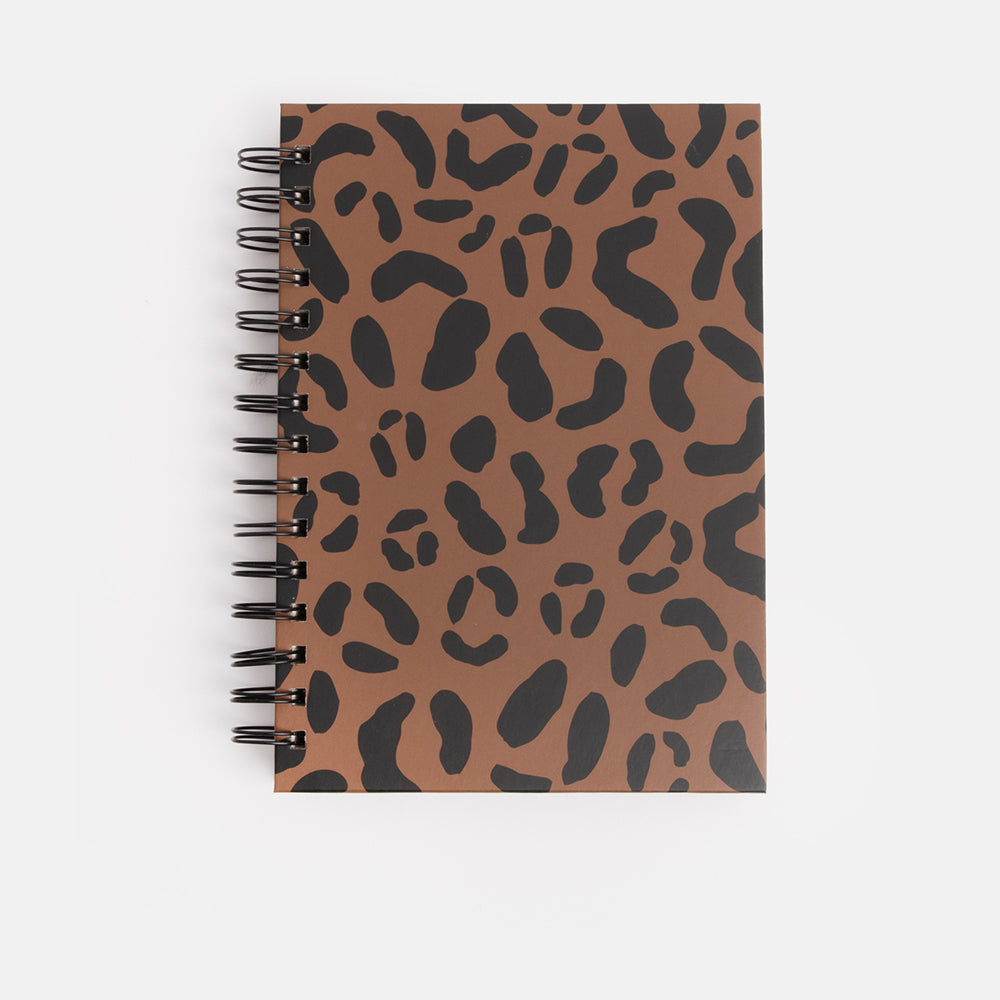 Leopard Print A5 Spiral Bound Hard Cover Notebook