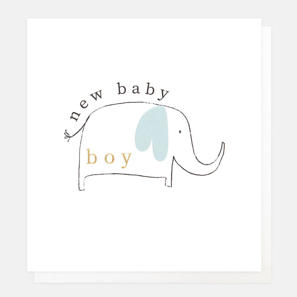 elephant new baby boy card
