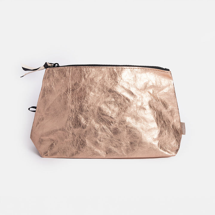 rose gold coated kraft paper large make up clutch bag, cosmetics case