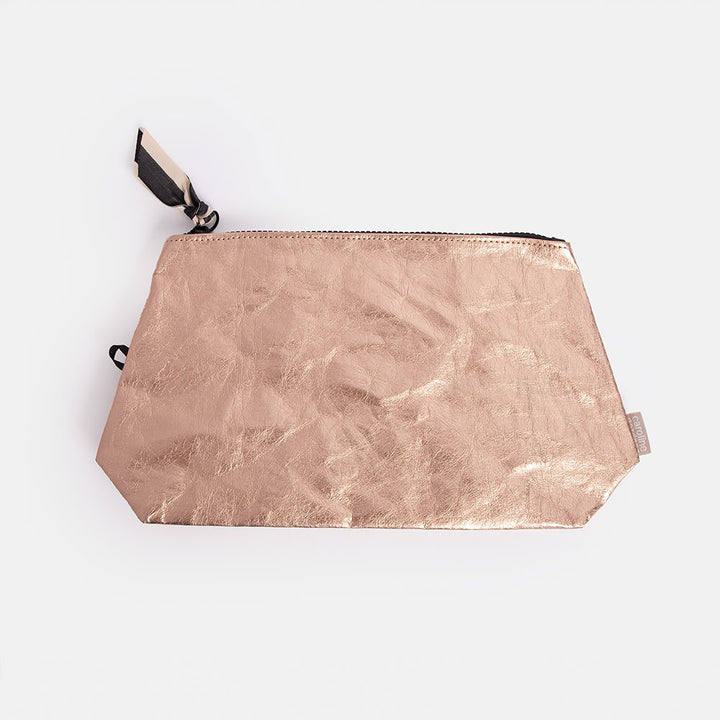 rose gold coated kraft paper large make up clutch bag, cosmetics case