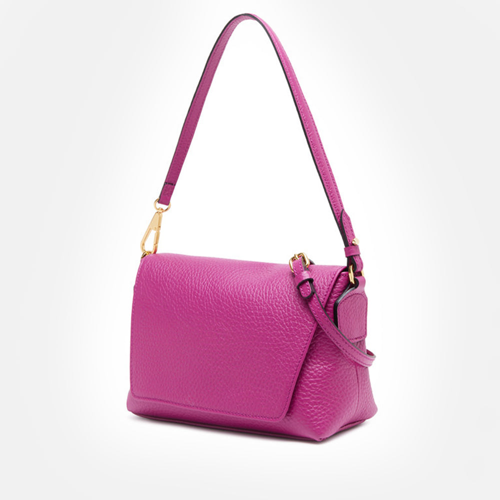 hot pink Brooke flap leather bag made in Italy by Gianni Chiarini