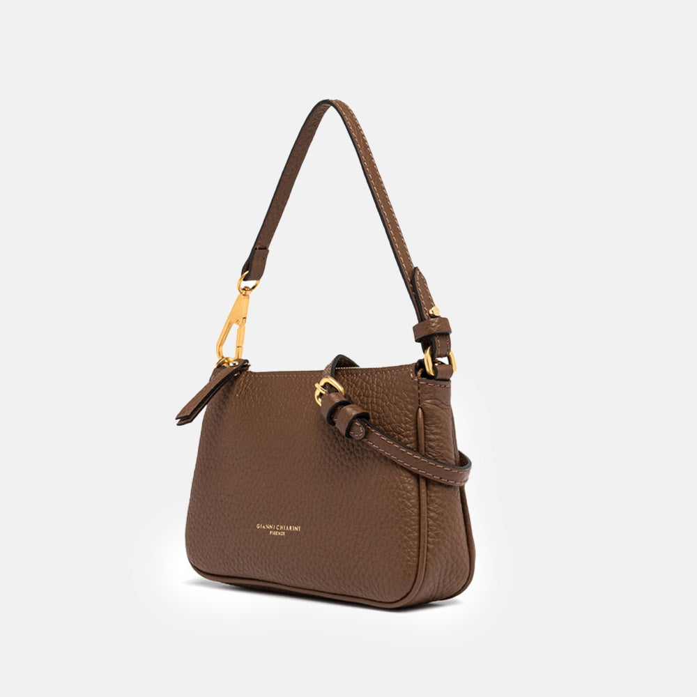 Castoro Brown Leather Brooke Bag, made in Italy by Gianni Chiarini