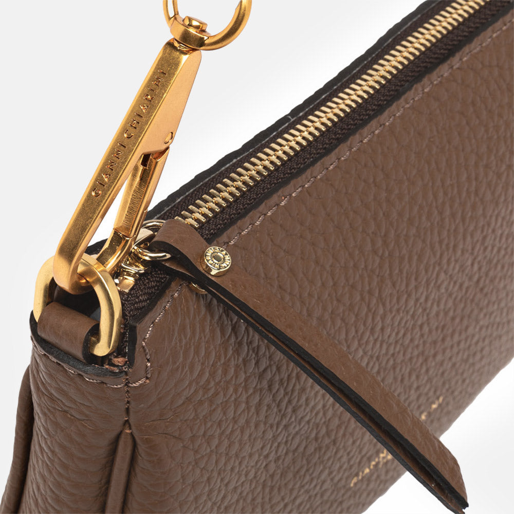 Castoro Brown Leather Brooke Bag, made in Italy by Gianni Chiarini