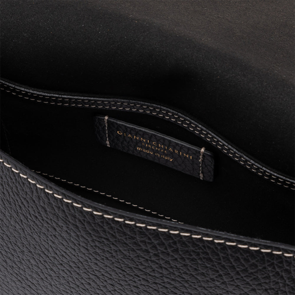 black leather ad brown chamois tara crossbody bag, made in Italy by Gianni Chiarini
