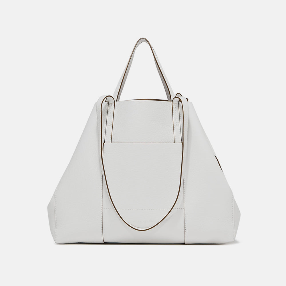 white leather superlight tote bag made in Italy by Gianni Chiarini