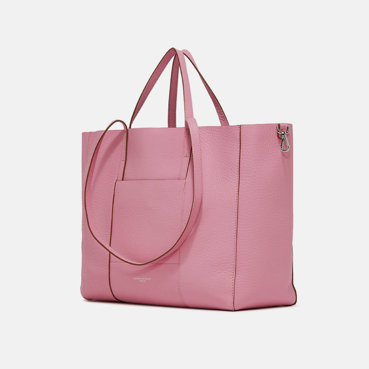 pink 100% cow leather superlight tote bag made in Italy by Gianni Chiarini