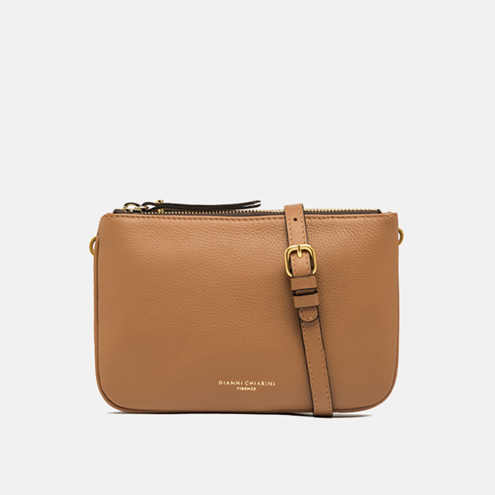 brown leather Frida crossbody bag, made in Italy by Gianni Chiarini
