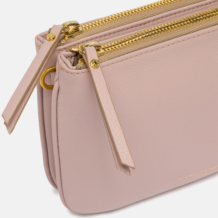 dusty pink leather Frida crossbody bag, made in Italy by Gianni Chiarini