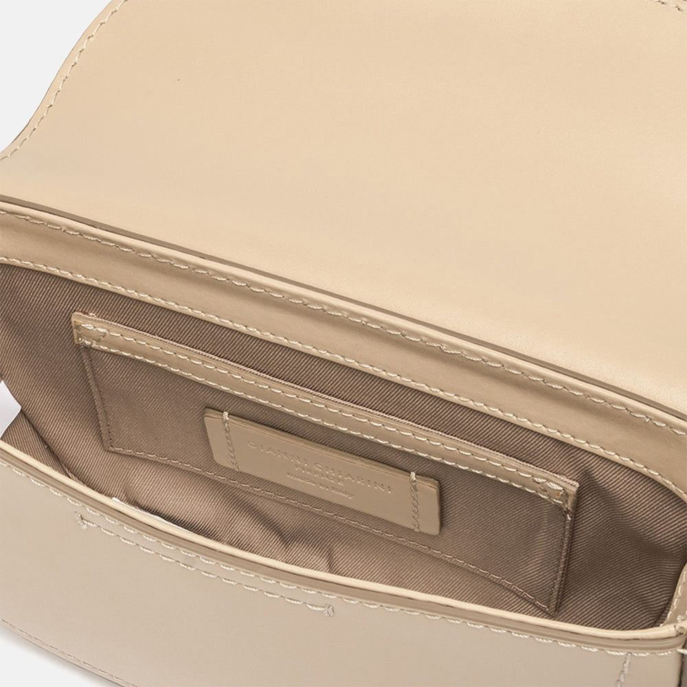cream leather Sandy crossbody bag, made in Italy by Gianni Chiarini