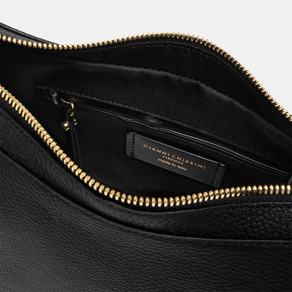 black leather Armonia shoulder bag, made in Italy by Gianni Chiarini