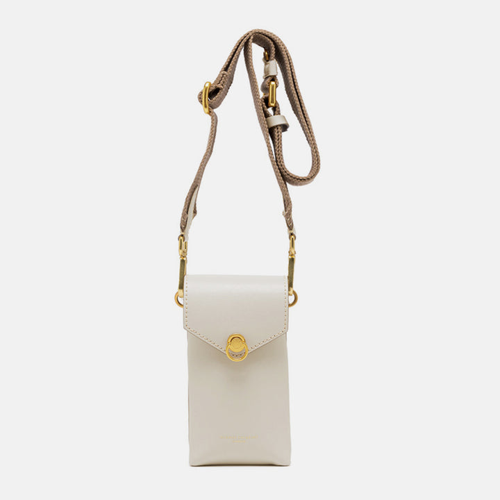 marble white leather corallo phone bag, made in Italy by Gianni Chiarini