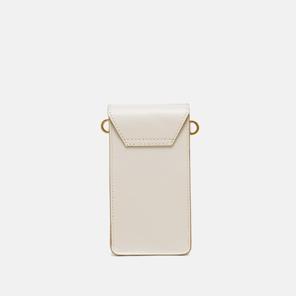 marble white leather corallo phone bag, made in Italy by Gianni Chiarini