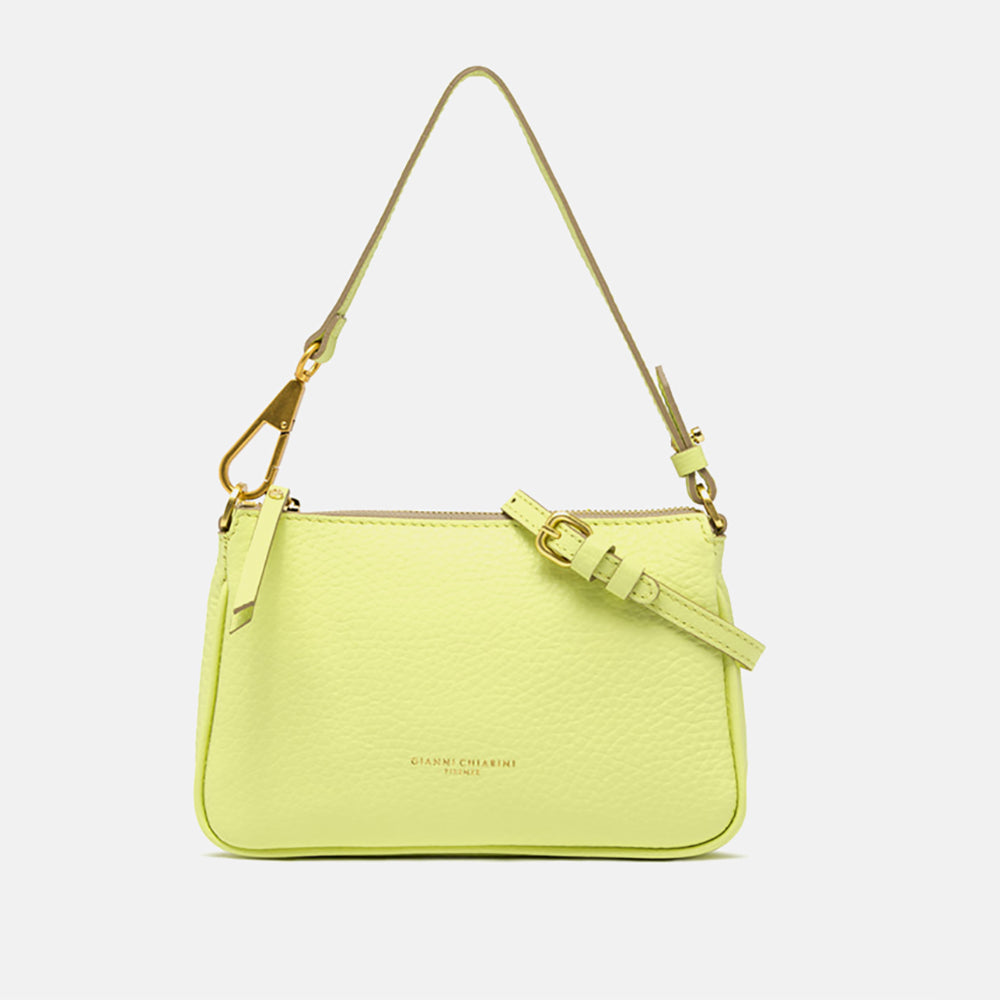 sunny yellow leather brooke shoulder bag, made in Italy by Gianni Chiarini