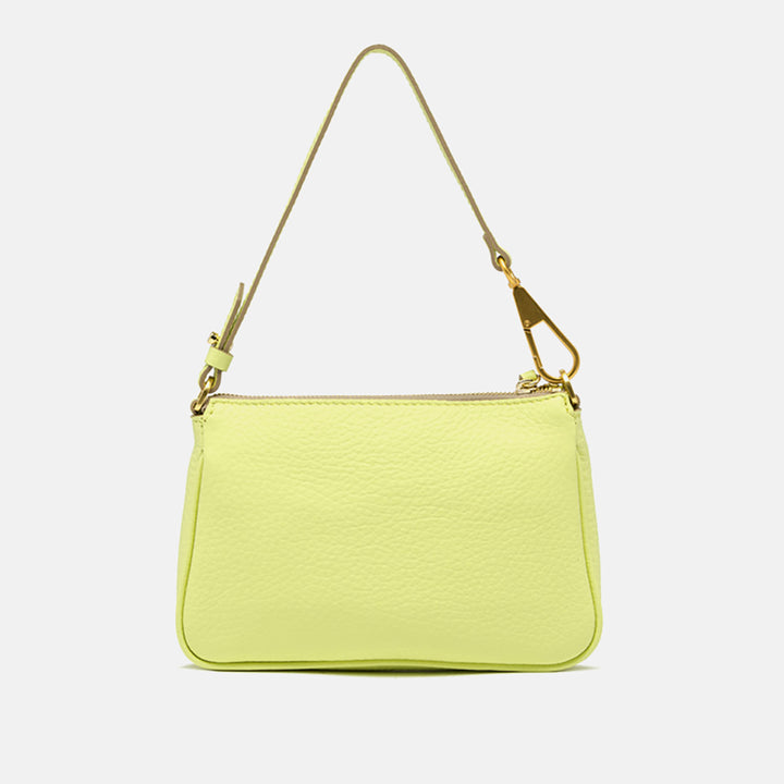 sunny yellow leather brooke shoulder bag, made in Italy by Gianni Chiarini