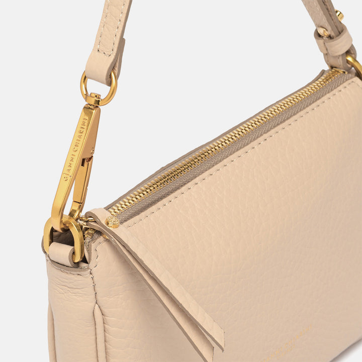 nude leather brooke shoulder bag, made in Italy by Gianni Chiarini