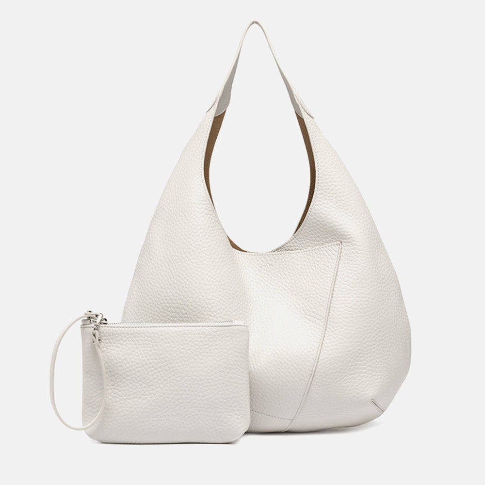 white leather Euforia shoulder bag and matching clutch