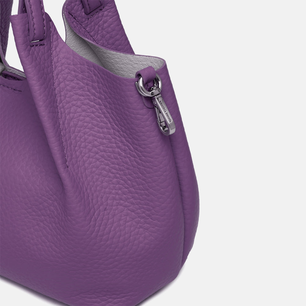 purple leather dua tote bag, made in Italy by Gianni Chiarini
