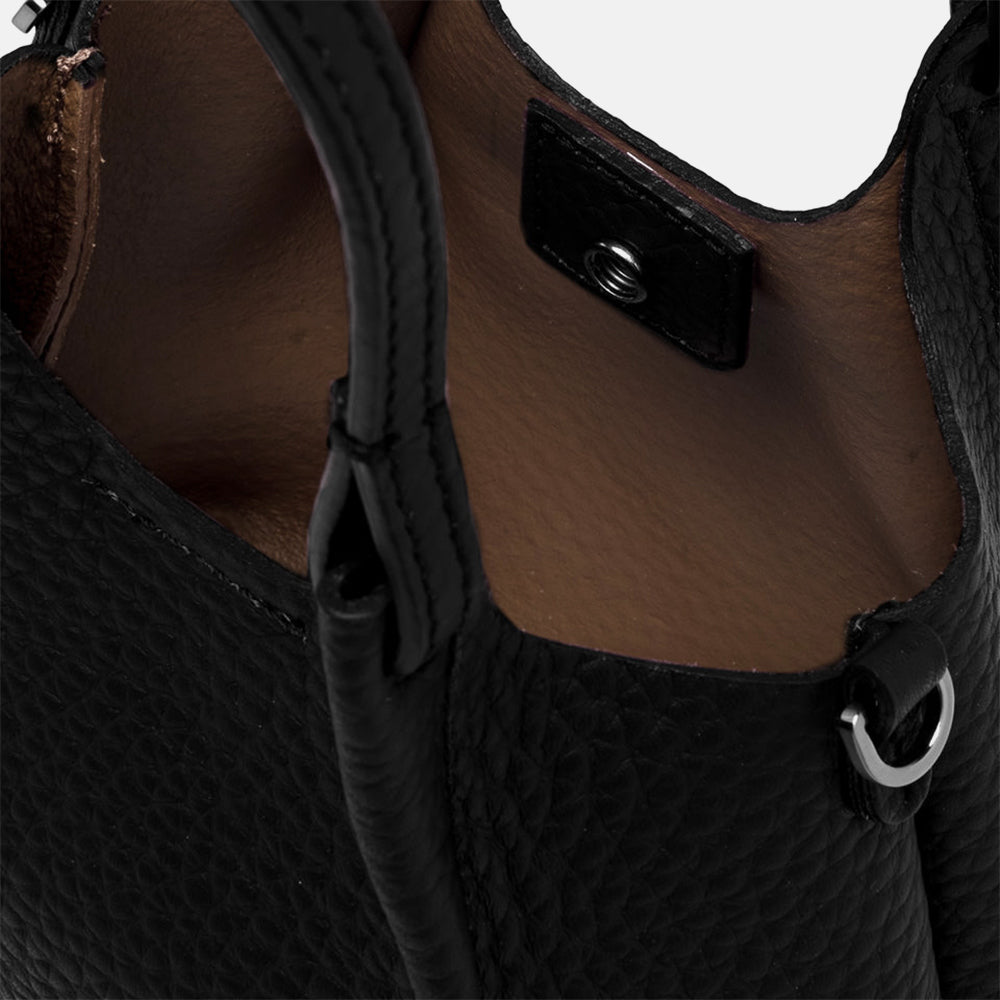 black leather dua tote bag, made in Italy by Gianni Chiarini