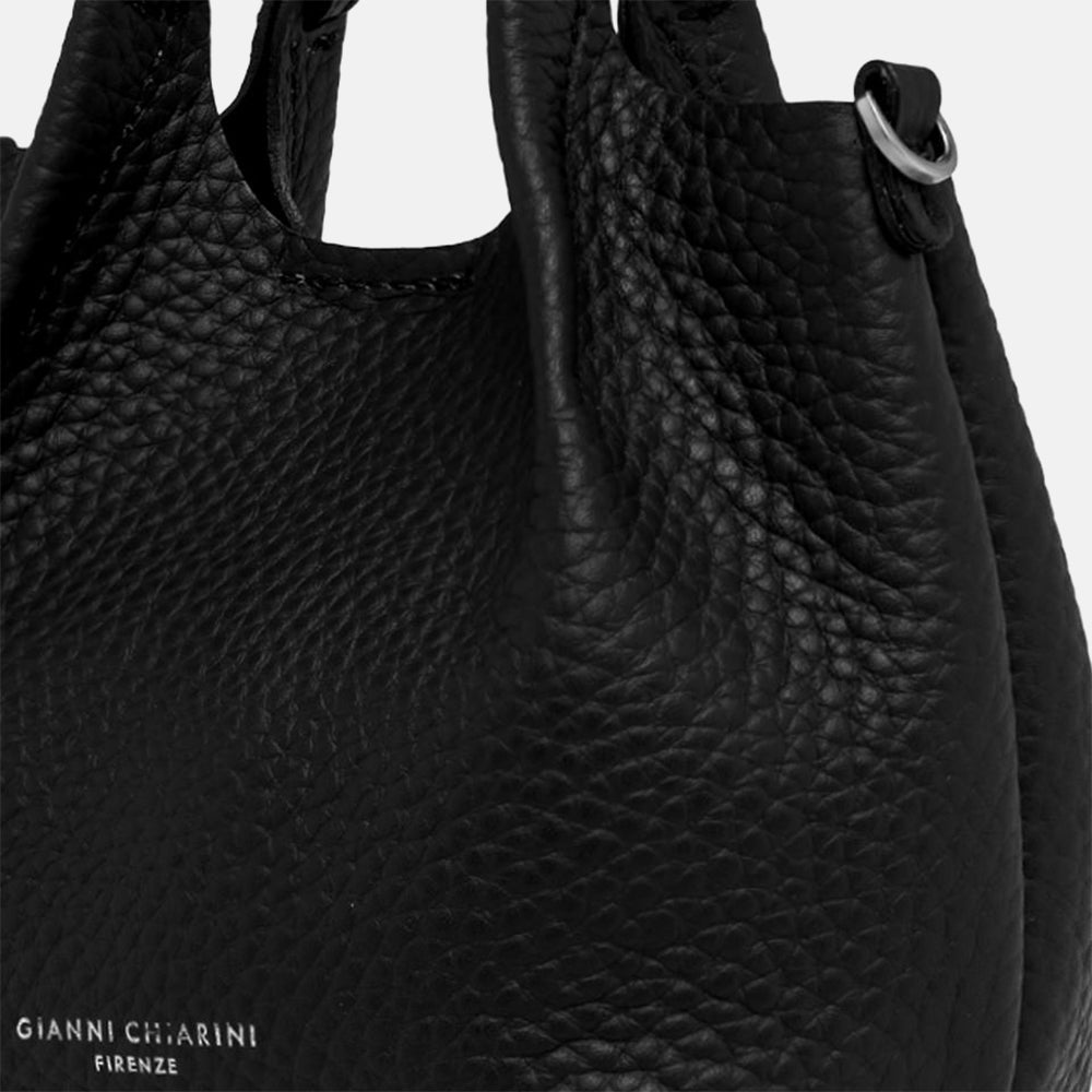black leather dua tote bag, made in Italy by Gianni Chiarini