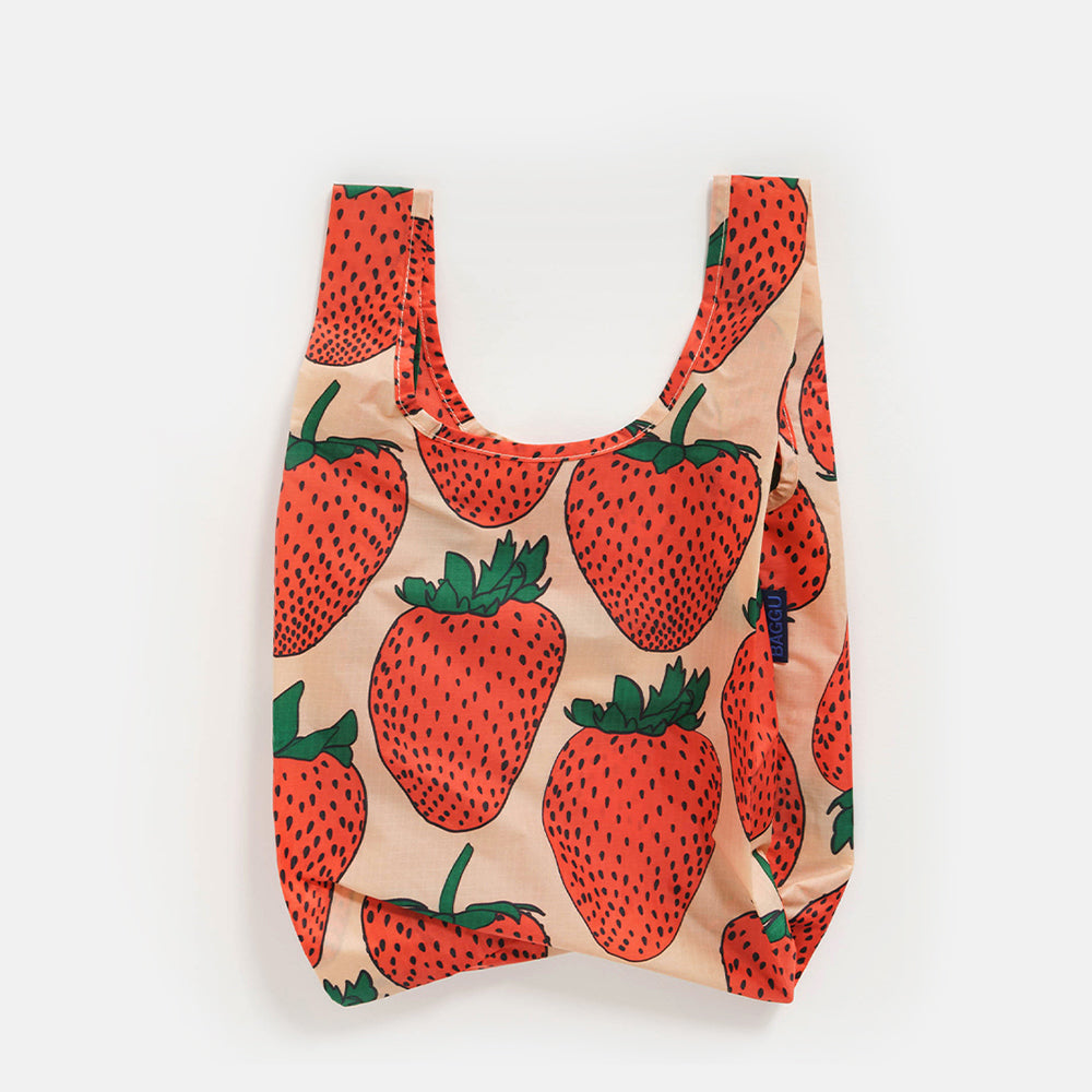 Strawberry ripstop shopper tote bag by Baggu
