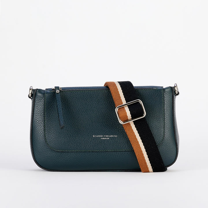 deep green leather ally bag made in Italy by Gianni Chiarini