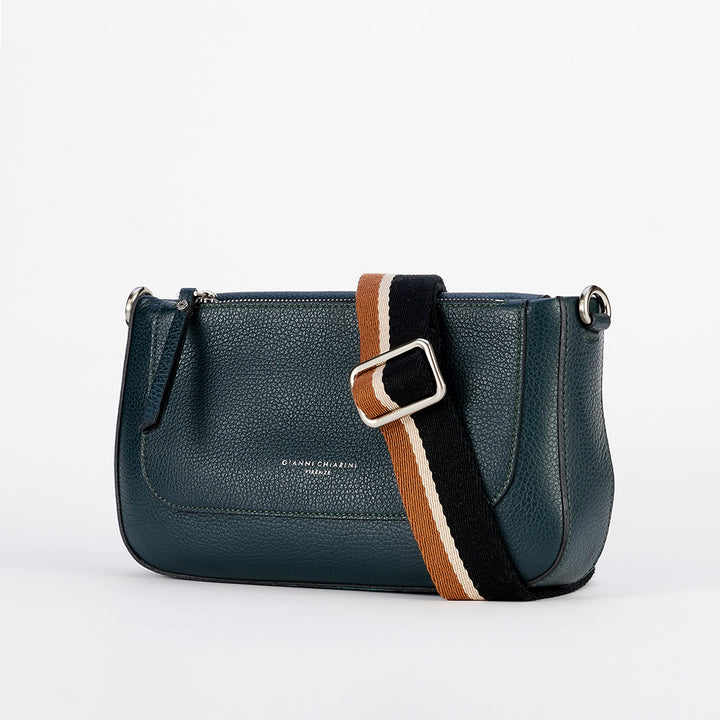 deep green leather ally bag made in Italy by Gianni Chiarini