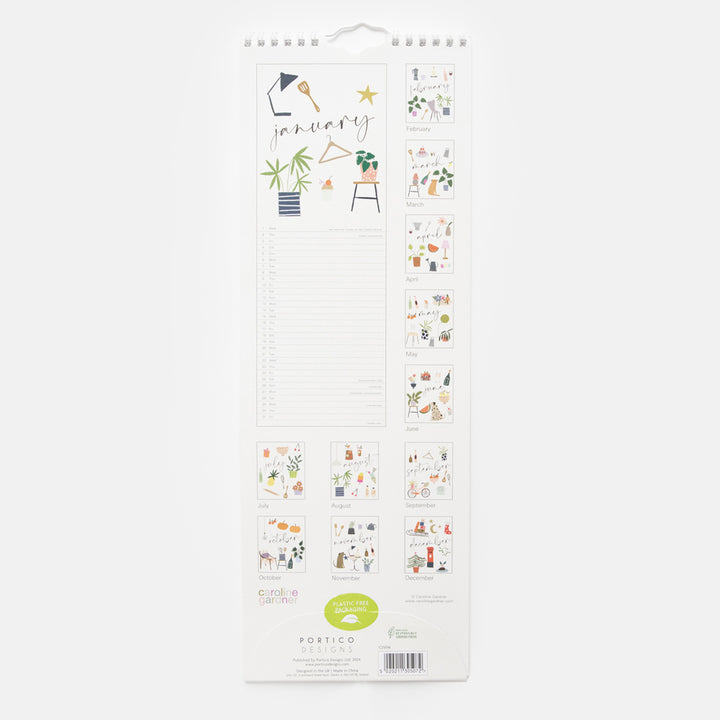 caroline gardner joyful notes 2024 slim full year calendar