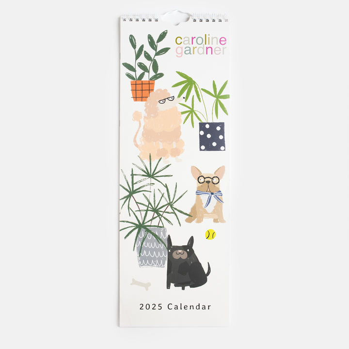 caroline gardner 2025 dogs slim full year wall calendar