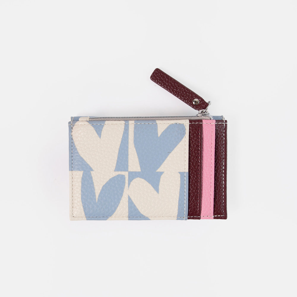 Blue Checkmate Hearts Card Holder Coin Purse