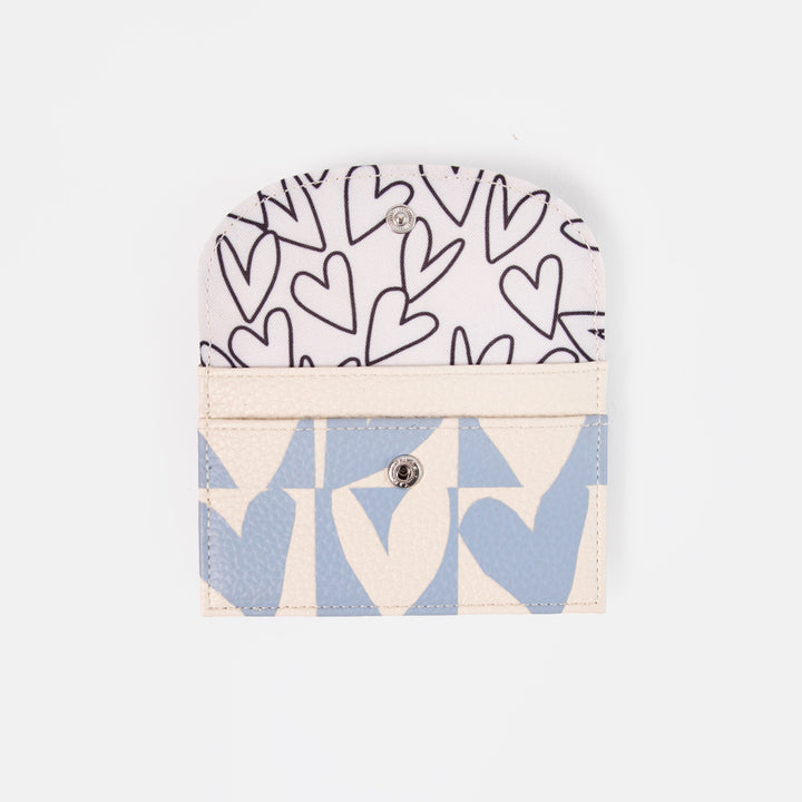 Blue Checkmate Hearts Card Holder Coin Purse