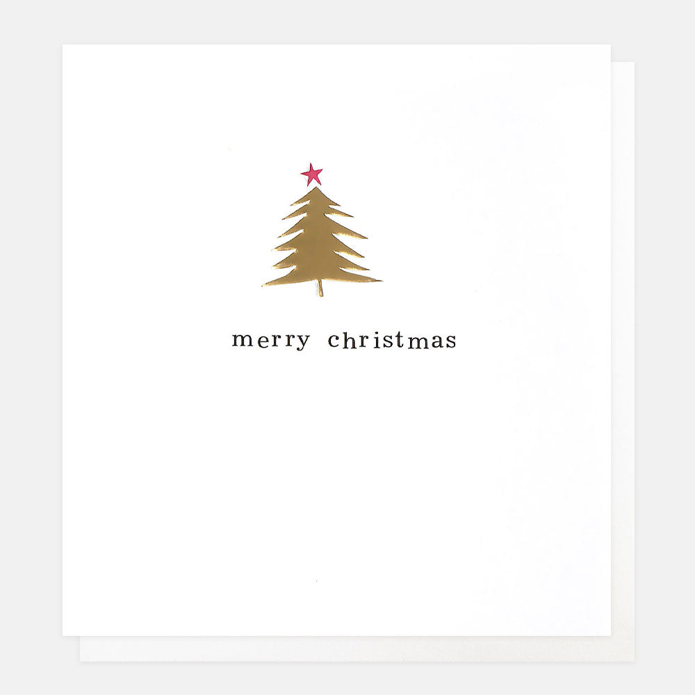 gold foil embossed christmas tree card