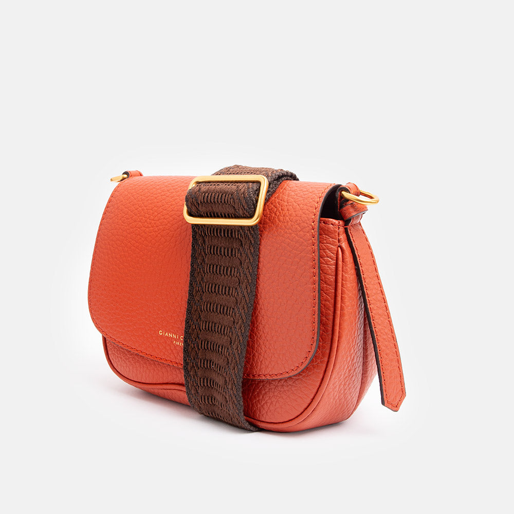 Autumn Orange Leather Chiara Crossbody Bag