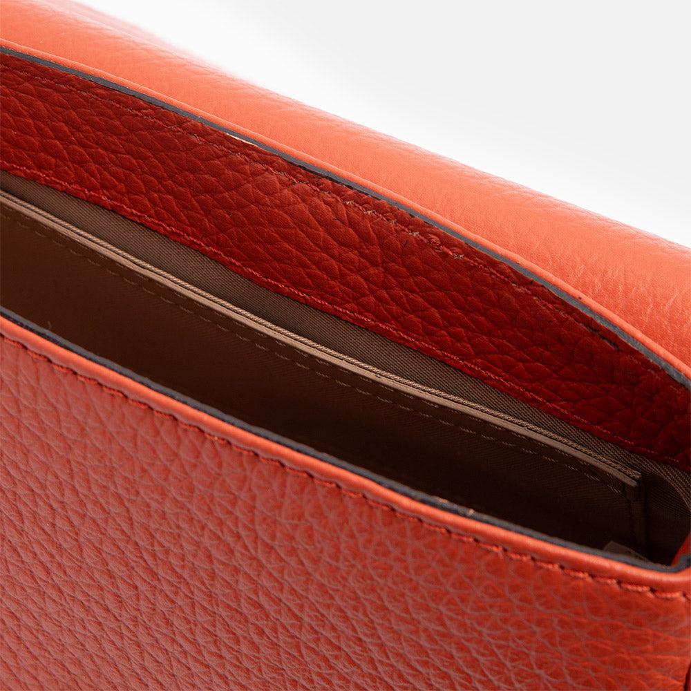 Autumn Orange Leather Chiara Crossbody Bag