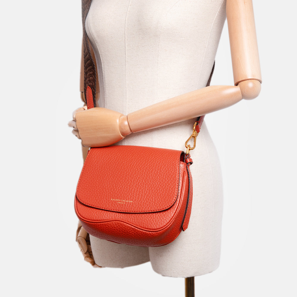 Autumn Orange Leather Chiara Crossbody Bag