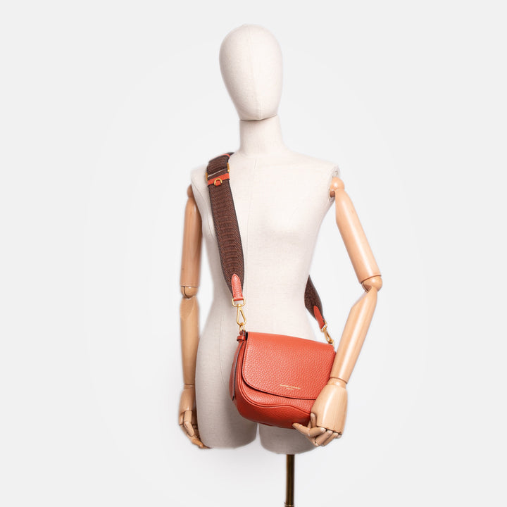 Autumn Orange Leather Chiara Crossbody Bag