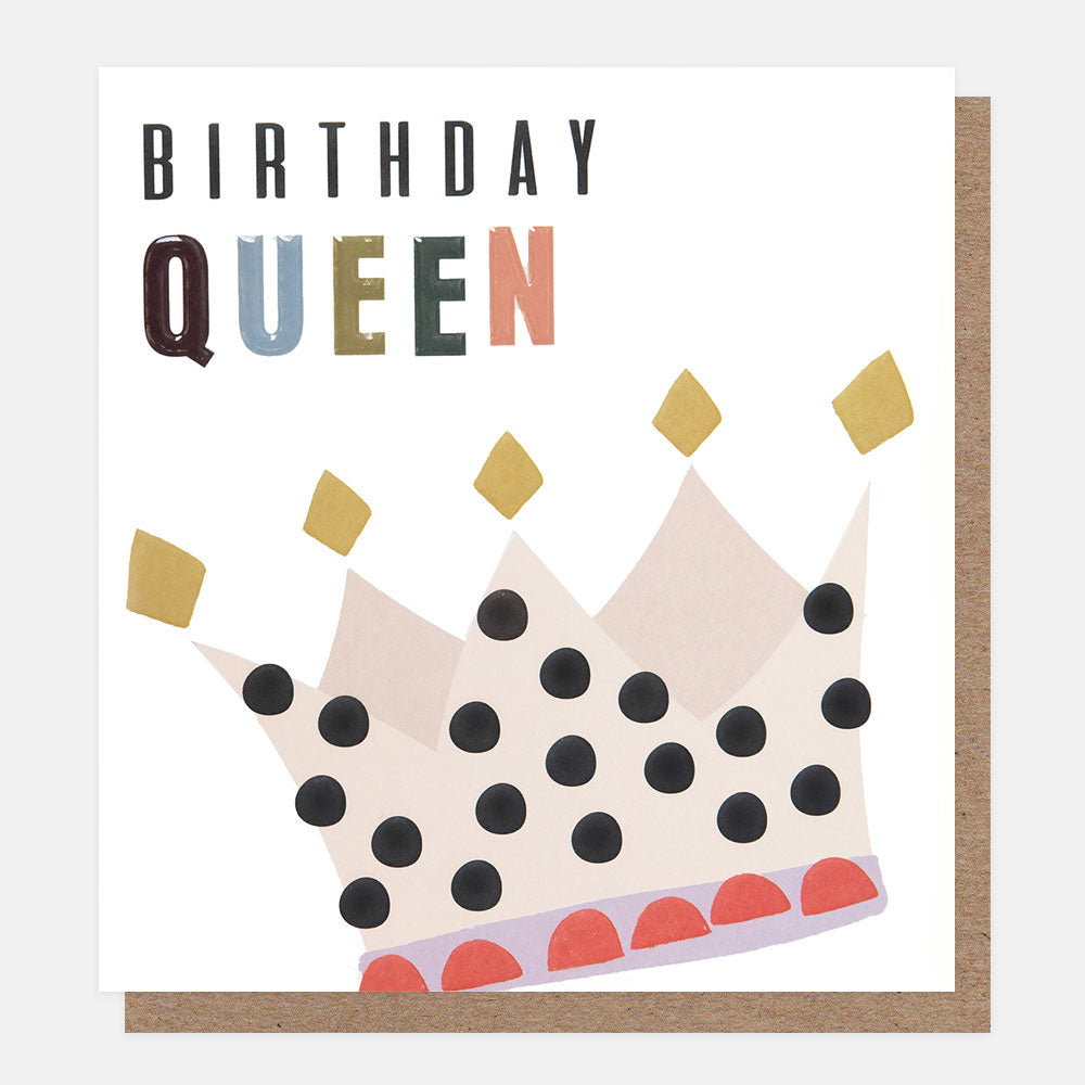 spotty crown birthday queen card