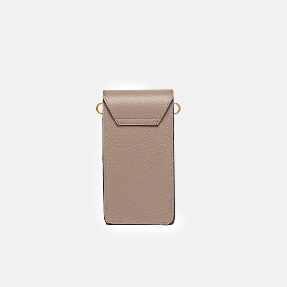 Dove Grey Leather Corallo Phone Bag, made in Italy by Gianni Chiarini