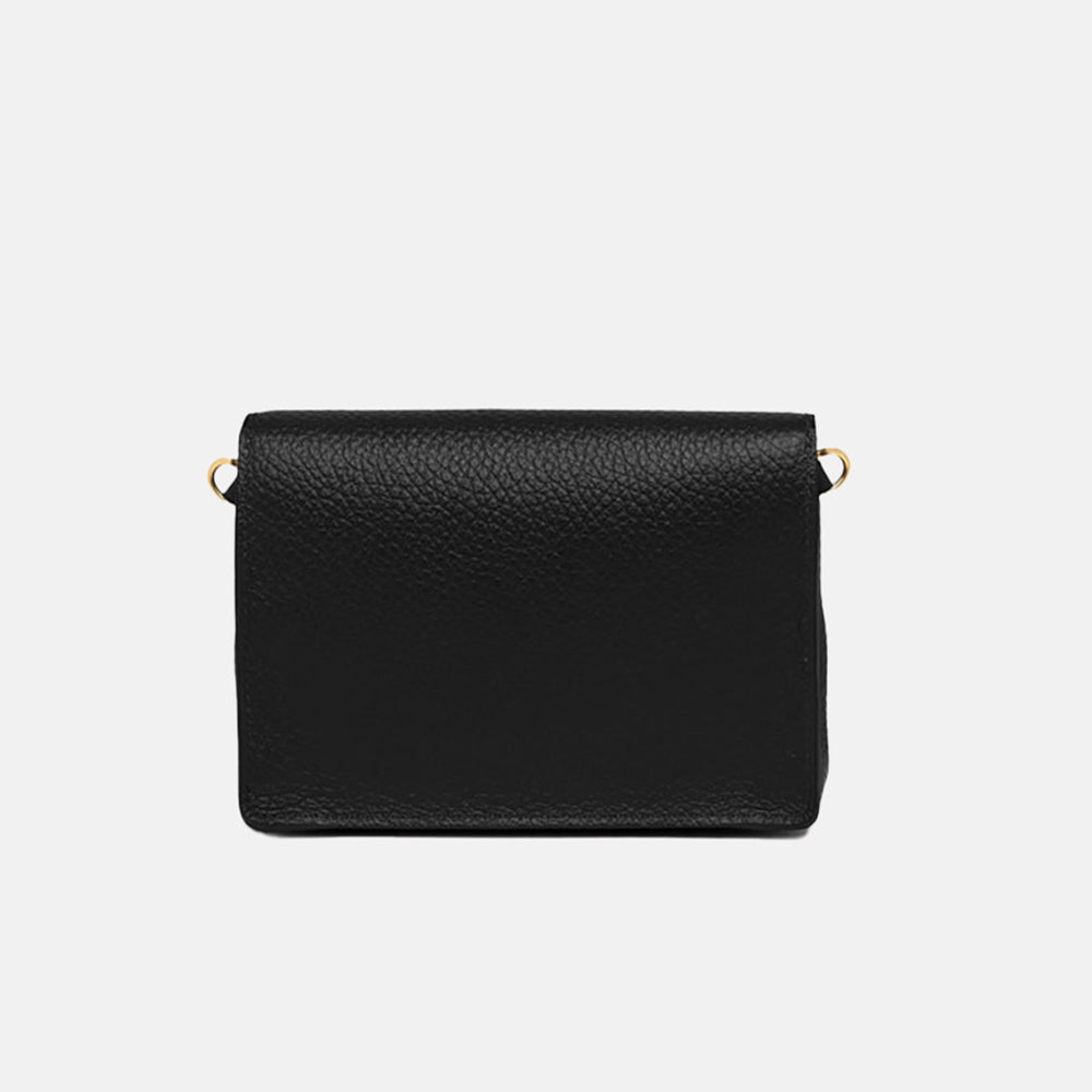 Black Leather Corallo Envelope Bag, made in Italy by Gianni Chiarini