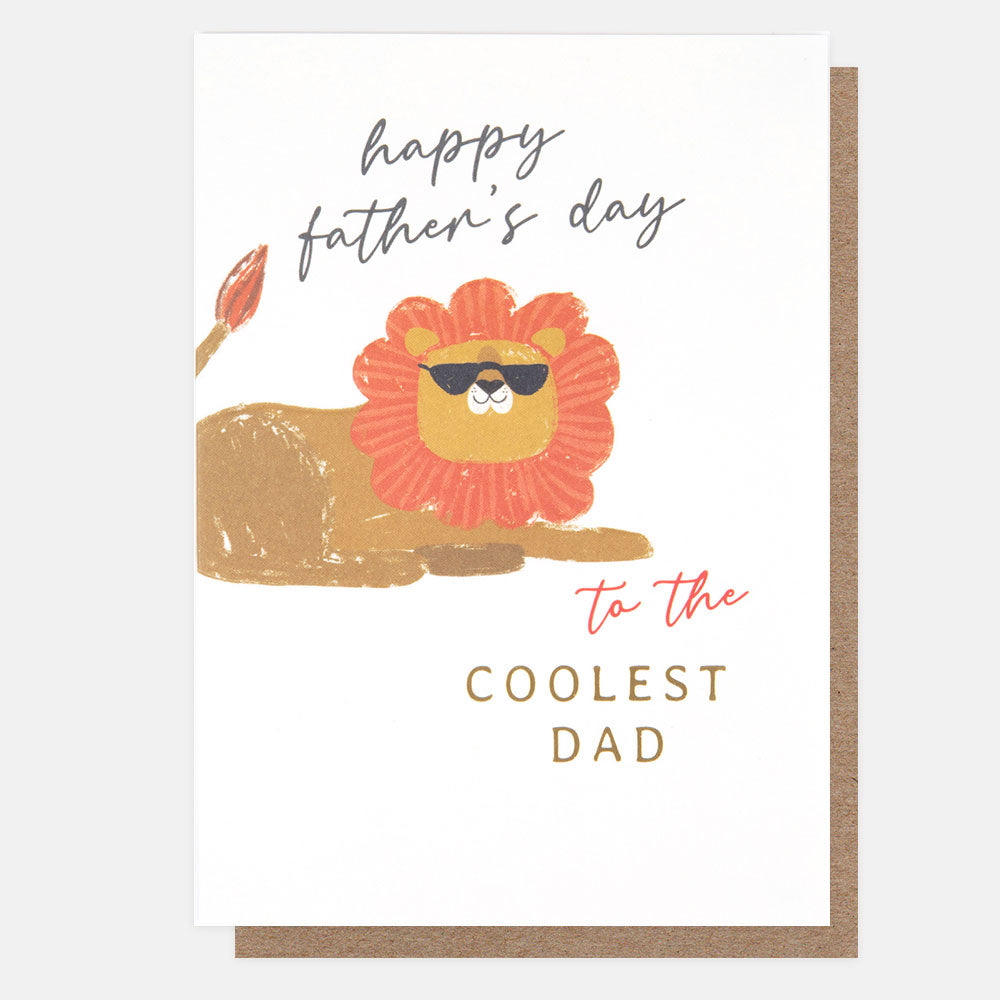 lion wearing sunglasses 'to the coolest dad' father's day card