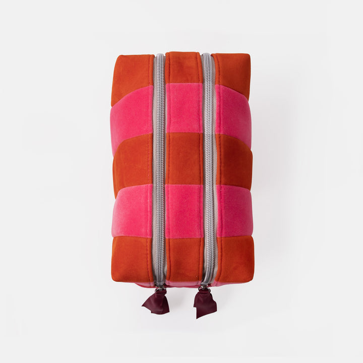 Orange & Pink Stripe Large Travel Washbag