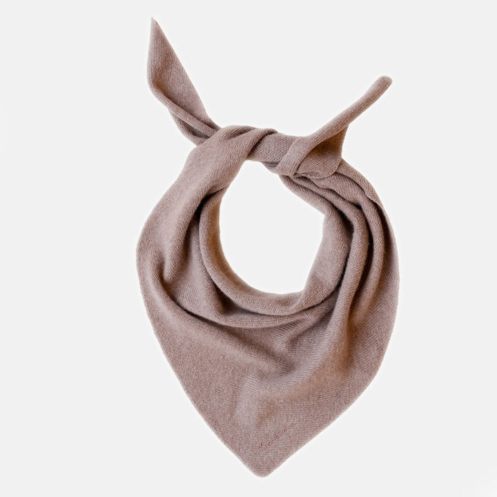 coffee brown triangular pure wool scarf, made by TBCO