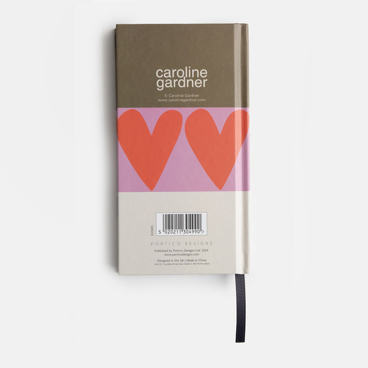 caroline gardner colourblock hearts 2025 slim hardcover full year diary