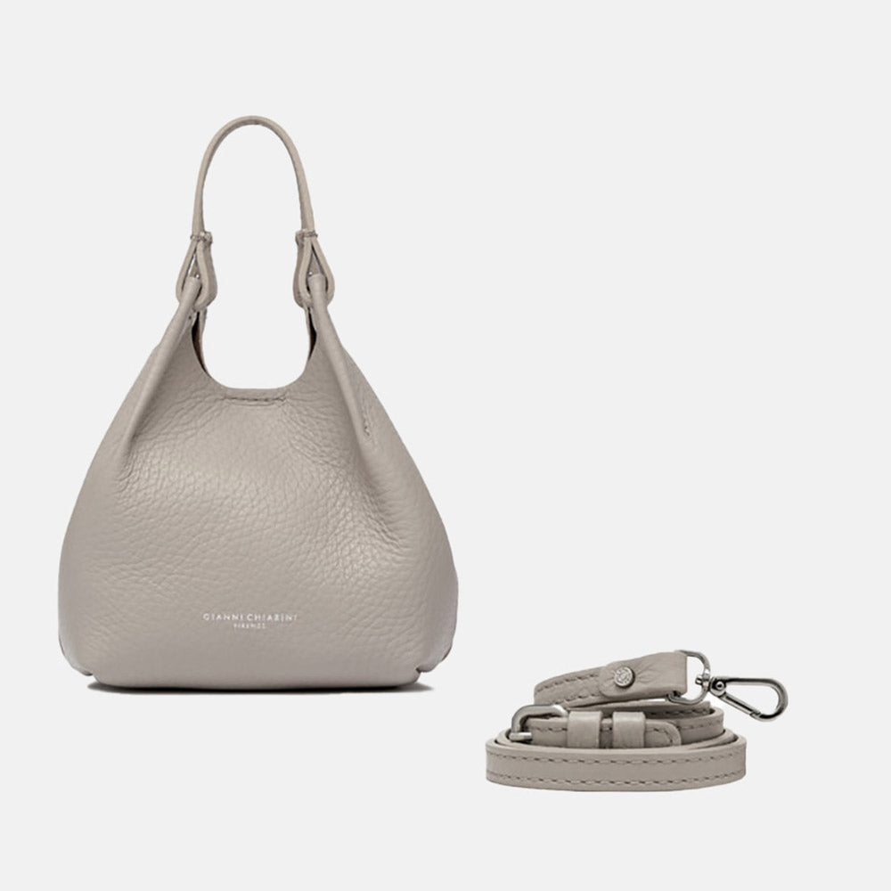 Lamb Grey Leather Dua Tote Bag, made in Italy by Gianni Chiarini