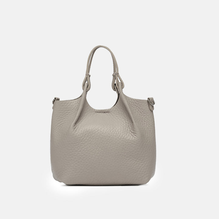 Lamb Grey Leather Dua Tote Bag, made in Italy by Gianni Chiarini