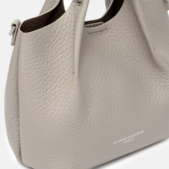 Lamb Grey Leather Dua Tote Bag, made in Italy by Gianni Chiarini