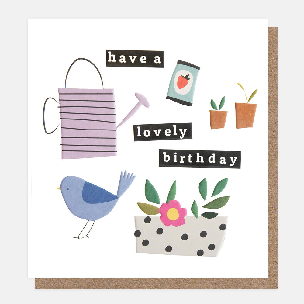 gardening scene have a lovely birthday card